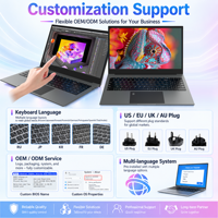 Notebook PC Layar Sentuh 15.6 inci, Prosesor i3 Generasi ke-7, RAM DDR3 8GB/16GB, SSD 128GB-1TB, Baterai 5000mAh, Layanan Grosir & OEM