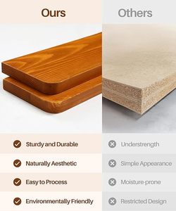 24 Inch Floating Shelves <strong>for</strong> <strong>Wall</strong> Mounted <strong>Shelving</strong> <strong>Unit</strong> All Pine Wood 2 Tier Large Shelf <strong>for</strong> Bedroom Living Room Office - Product Image 5
