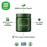 Poudre de spiruline biologique certifiée USDA, non-OGM, végétalienne, super-aliment protéiné, marque privée OEM