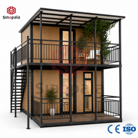 Maison conteneur extensible 2, 3, 4, 5 chambres, préfabriquée, verte, mobile, villa à 2 étages pour habitation