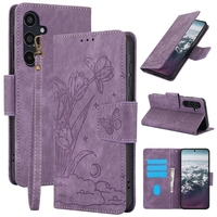Étui en cuir pour portefeuille à fleurs papillon pour Samsung Galaxy S26 Pro S25 Ultra Plus A06 A16 A06S A26 A36 A56 A17 A27 A37 A57
