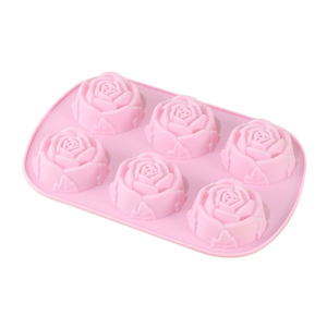 Rose Cake Silicone <b>Mold</b> 6 Cavity For Baking Mooncake <b>Jelly</b> Ice Cube Soap Candle Decoration - Product Image 4