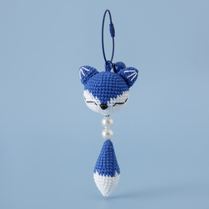 Dễ thương Amigurumi Fox búp bê Crochet Keychain handmade đan len động vật Móc chìa Khóa Sáng Tạo phim hoạt hình Ba lô tự làm quyến rũ Mặt dây chuyền - Product Image 6