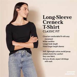 T-<span class=keywords><strong>shirt</strong></span> à col rond décontracté à manches longues pour femmes avec motif solide en tailles régulières et plus pour l'été - Product Image 2