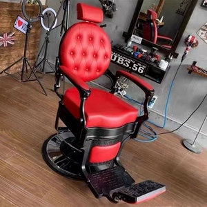 Syf S BarBer Men's Pompadour Hair Salon Special <b>Retro</b> Haircutting <b>Chair</b> with Adjustable Height - Product Image 2