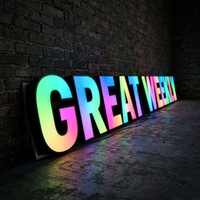 Enseigne Murale LED Personnalisée pour Magasin, Lettres et Chiffres Lumineux RGB 3D Animés, Enseigne Publicitaire Lumineuse sur Mesure