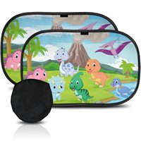 Pare-soleil de fenêtre latérale de voiture en maille de nylon à impression de dessin animé pour bébé, protection UV, 2 pièces, pare-soleil de voiture pliable Susan