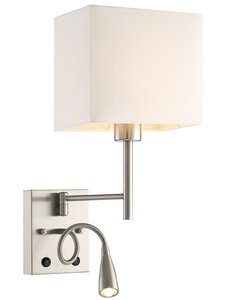 <strong>Rectangle</strong> <strong>Fabric</strong> <strong>Shade</strong> Hotel Living Room Led Bedside Wall Reading Light Wall <strong>Lamps</strong> Indoor Lighting - Product Image 5