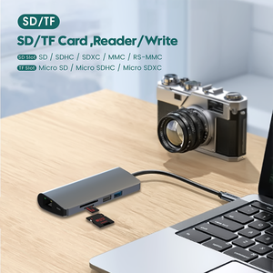 ポータブル <span class=keywords><strong>USB</strong></span> C ハブ ドック USB3.0 SDTF ドッキング ステーション PD 100W スイッチャー ハブ イーサネット ポート付き コンピューター用 - Product Image 6