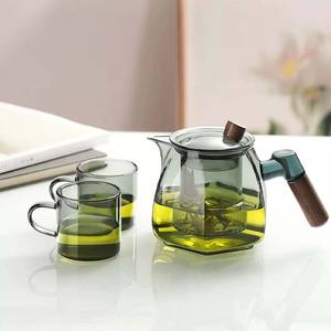 Hervidor de té de vidrio gris de 650ml respetuoso con el medio ambiente con colador, tetera resistente al calor, tetera de vidrio segura con infusor extraíble - Product Image 4