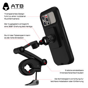 <span class=keywords><strong>Soporte</strong></span> para teléfono móvil Atouchbo para bicicleta y motocicleta, <span class=keywords><strong>soporte</strong></span> ajustable para teléfono móvil de bicicleta, <span class=keywords><strong>soporte</strong></span> impermeable para bicicleta - Product Image 3