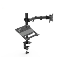 Support d'écran double à bras robotisé pour ordinateur de bureau, base universelle à double bras, support cantilever pour écran