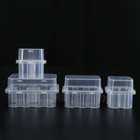 Boîte de rangement transparente en plastique PP épais pour peptides, livraison rapide, conteneur pour flacons de poudre, forme rectangulaire, étui personnalisé avec logo, en stock