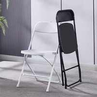 Chaise d'exposition exportable, pliable, empilable, renforcée, en plastique, sans accoudoirs, design léger et luxueux, pour usage commercial et extérieur