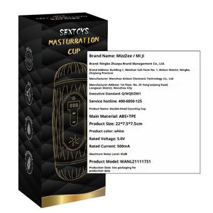 Dubbelkopige tellende masturbatie-apparaat - Intelligente mannelijke stimulator met nummerweergave |   Stille vibratiemotor seksspeeltje TPE+ABS materiaal - Product Image 3