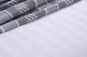 Draps de lit de <span class=keywords><strong>luxe</strong></span> à la mode 100% coton ensemble de literie tissu satiné couvre-lit en relief hôtel draps de lit blancs - Product Image 4