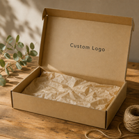 Boîte d'expédition en carton ondulé Kraft personnalisée avec logo OEM imprimé, emballage pour e-commerce, vêtements, cadeaux, abonnements