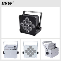 GEVV 9x18W Luces LED Par Planas a Batería con Control Remoto Inalámbrico DMX512 y App WiFi para Alquiler en Escenarios y Fiestas