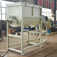 Mélangeur horizontal de ruban d'alimentation animale de 50kg pour l'industrie alimentaire mélangeur de chauffage électrique mélangeur de poudre Ti Gear pour les produits chimiques de revêtement