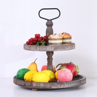 Plateau de service pliable en bois durable à 3 niveaux, forme personnalisée pour cupcakes, gâteaux, fruits, desserts