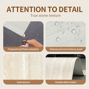 MCM đá linh hoạt, Roman <span class=keywords><strong>travertine</strong></span>, in <span class=keywords><strong>travertine</strong></span> gạch men mềm, nội thất và ngoại thất tường tấm trang trí - Product Image 3