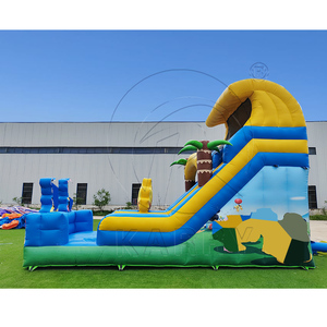 Precio al por mayor, MOQ 1 unidad, Castillo inflable de <span class=keywords><strong>palma</strong></span> para patio trasero con tobogán, tobogán acuático inflable para adultos, tobogán inflable de dibujos animados - Product Image 6