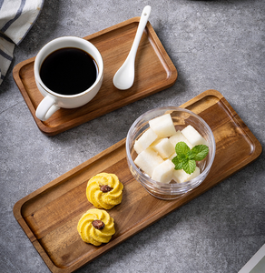 ถาดไม้อะคาเซียถาดชาขนาดเล็กแบบพรีเมี่ยมถาดใส่ชาผลไม้ขนมถั่วของหวานที่เก็บบนโต๊ะ - Product Image 5