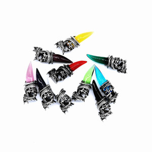 yunnique Dragon-Shaped <b>Titanium</b> Steel Pendant With Colorful Gemstone Inlay For Fashion Necklace Gift - Product Image 4