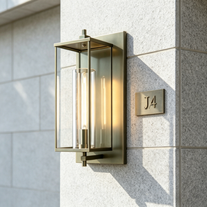 Lámpara <span class=keywords><strong>de</strong></span> Pared Exterior Moderna con Marco y Lente <span class=keywords><strong>de</strong></span> Vidrio Transparente, Impermeable, para Jardín, Porche, Balcón, Patio - Product Image 1