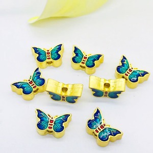 Enamel Butterfly Charm Beads Gold Blue <b>Red</b> DIY Jewelry Making Accessories For Necklaces <b>Bracelets</b> Craft Supplies - Product Image 1