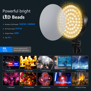 Kit d'éclairage <span class=keywords><strong>LED</strong></span> <span class=keywords><strong>RGB</strong></span> <span class=keywords><strong>Neewer</strong></span> avec télécommande 2,4G : Lot de 2 têtes de lumière <span class=keywords><strong>LED</strong></span> 3200~5600K avec boîte à lumière et support pour photographie en studio - Product Image 4