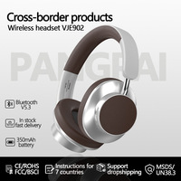 VJE902 Headset Nirkabel ANC Over-Ear untuk Pengisian Daya Nirkabel Dual Mode 5.4, Headband Olahraga Tahan Air Stereo Bass Boost 10-15