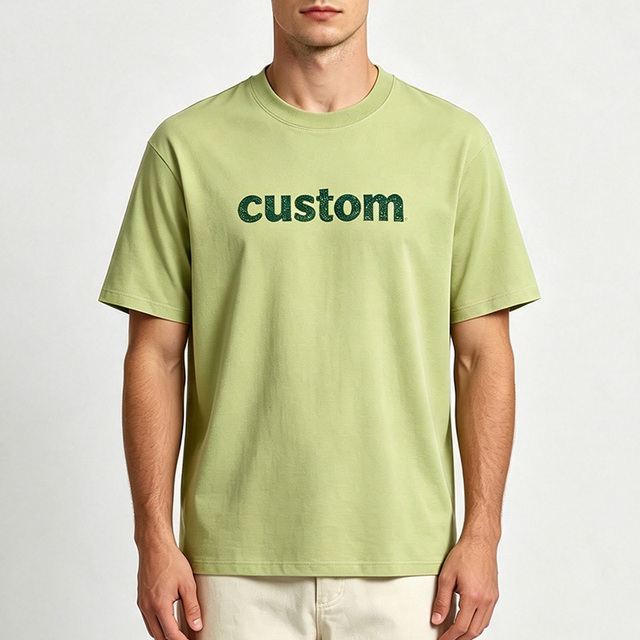 Men's T-shirt High Quality 250gsm 100%cotton Custom Print Graphic Regular Fit Crew Neck T-shirts