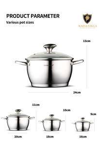 Ev mutfak tencere setleri 12-Piece temel paslanmaz çelik tencere ve tavalar - Product Image 3