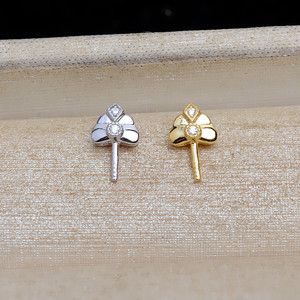 Collier fin en argent S925 avec pendentif en perle pour femme, aiguille droite, bricolage, avec support vide JG5273 9-12 Accessoires - Product Image 2