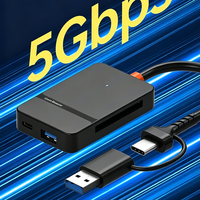 Lecteur de cartes multifonction de haute qualité 8 en 1 Type C+USB, prend en charge les cartes SD, TF et CF pour ordinateur portable, téléphone portable, appareil photo