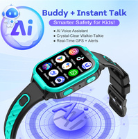 Wereldwijde Tracking 4G Kinder Telefoonhorloge met GPS tracker Walkie Talkie Kinder Smartwatch met Wekker SOS Knop AI Buddy