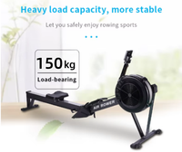 Máquina de Remo Ajustable para Gimnasio Comercial, Remo Plegable con Resistencia al Viento y Monitor LCD para Uso Doméstico