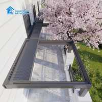 Pergola en aluminium polyvalente Sweet Home 4x4, toit rétractable motorisé, auvent extérieur, gazebo, protection contre l'eau, éclairage LED latéral