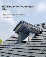 Tuiles en blocs modernes en polymère à grain de bois pour la décoration de villas et de murs, imperméables, durables, plus de 70 ans