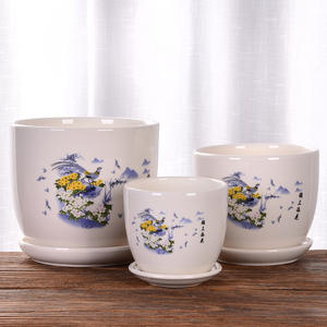 Blanco al aire libre jardín planta contenedor de cerámica al por mayor maceta - Product Image 6