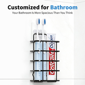 Chic Black 201 Stainless Steel <b>Toothpaste</b> <b>Holder</b> Caddy for Bathroom Toiletries Neat Storage - Product Image 5