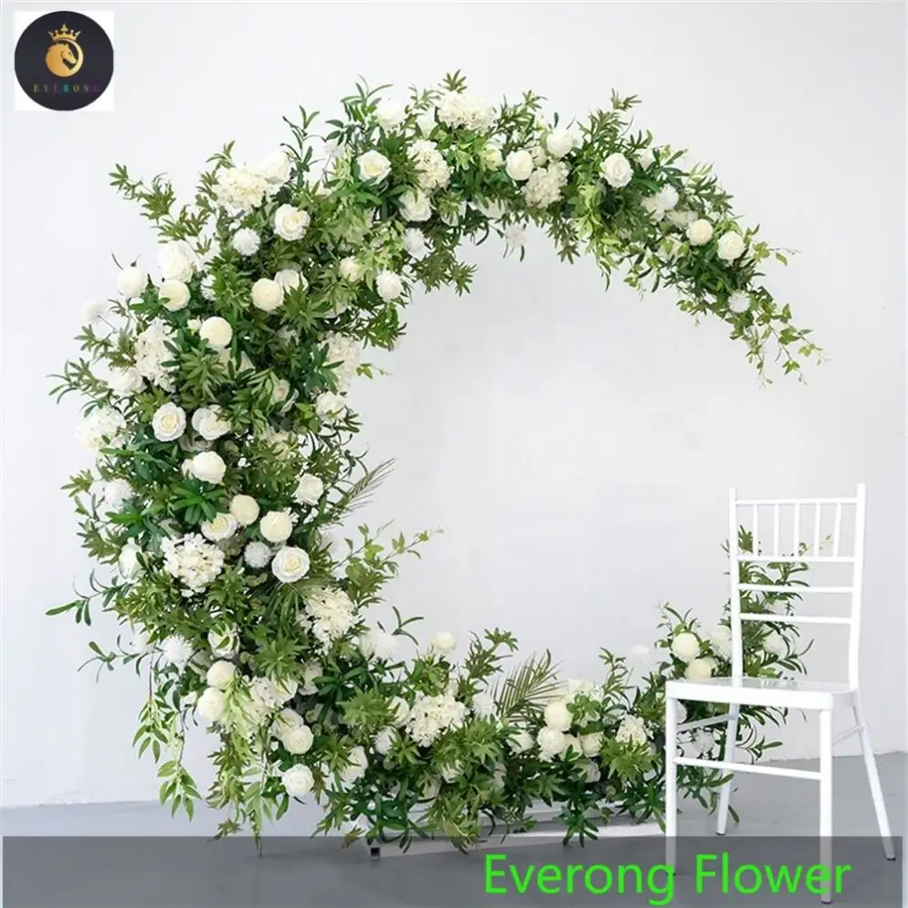 Фон с изображением J-235 зелени леса декоративные цветы арки Луны Свадебные цветы белые Искусственные розы арки