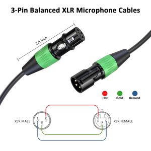 OEM In Logo Phòng Thu Chuyên Nghiệp Ghi Âm 100ft Nam Để Nữ Microphone Cáp Âm Thanh Xlr Cáp - Product Image 5