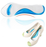 Semelles plates en Gel de Silicone 3/4 pour femmes, semelles de soutien de la voûte plantaire à talons hauts