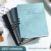 Agenda professionnel A5 2027, version anglaise, couverture rigide, carnet portable, agenda quotidien épaissi, journal personnalisé pour les affaires