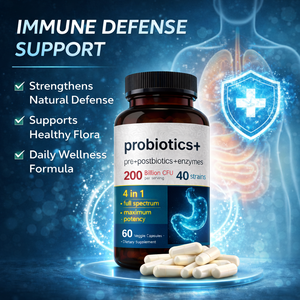 <strong>Probiotics</strong> Capsules 200 Billion CFU 40 Strains Prebiotics Postbiotics <strong>Enzymes</strong> Gut Health Supplement OEM Private Label - Product Image 4
