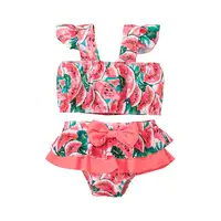 Kleines Mädchen Sweet Beach Schwimmen Pink Kids Bikini Zweiteiliges Set Split Watermelon Beach wear Baby Girls Bade bekleidung Summer Cooling Sw