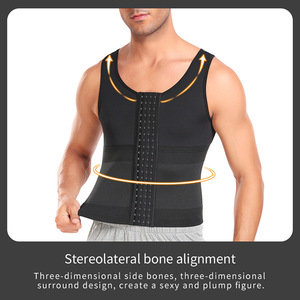 Camiseta Moldeadora de Compresión <span class=keywords><strong>con</strong></span> Ganchos para Hombre, Transpirable, para Pecho y Abdomen, Chaleco Térmico, Prenda Moldeadora - Product Image 5