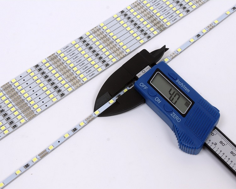 Высокая яркость ультра тонкий шкаф свет 12 В SMD 2835 72LED 120LED 4 мм Жесткая светодиодная лента